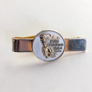 Vintage Hook Fast RI Gold Tone Original XVIII Olympiad 1964 Tokyo Tie Bar Clasp